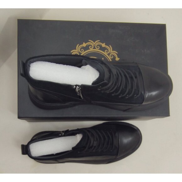 Snover AL6-13 Men's Black Leather Ankle Boots Premium Dress Footwear - Picture 10 of 16